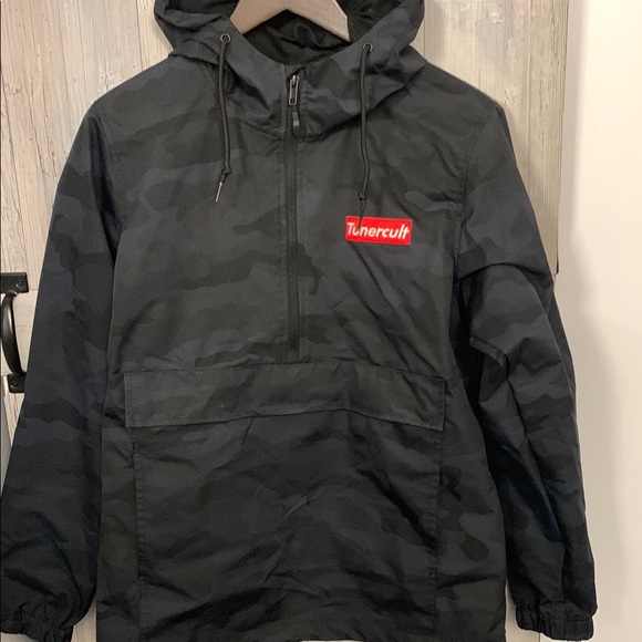 Black Camo Hooded Shell - Picture 1 of 7